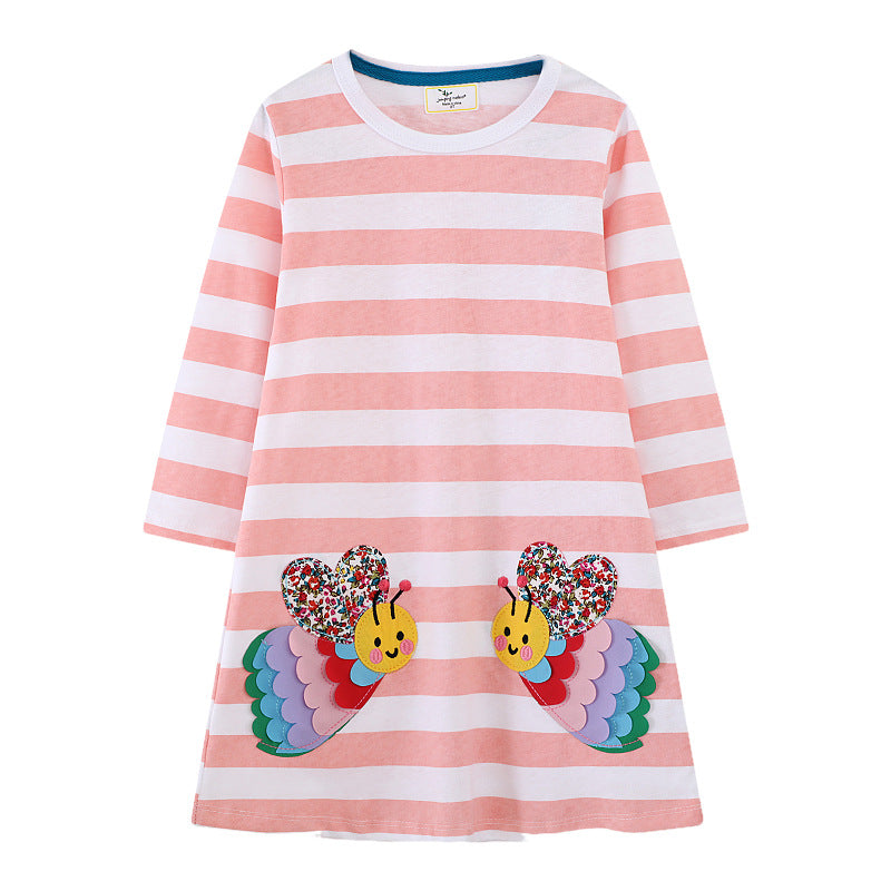 Girls long sleeve dress with colorful butterfly design Mune Fashion