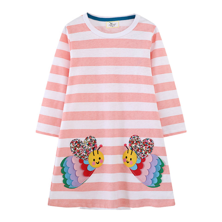 Girls long sleeve dress with colorful butterfly design Mune Fashion