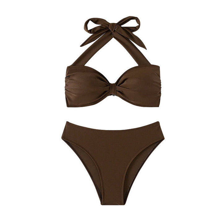 Women's bandeau bikini with elegant knot design and high-cut briefs Mune Fashion