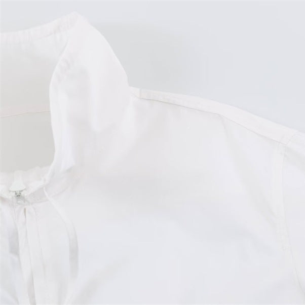 Women's lightweight adjustable windbreaker with stand-up collar, drawstring, and balloon sleeves Mune Fashion