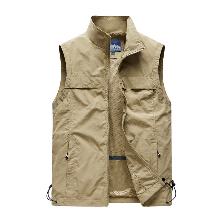 Men's lightweight windproof outdoor vest with zippered pockets and breathable mesh lining Mune Fashion