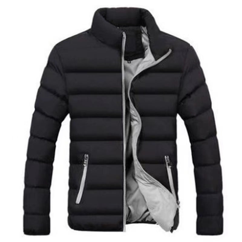 Men's quilted thermal jacket with high stand-up collar and water-repellent outer shell Mune Fashion