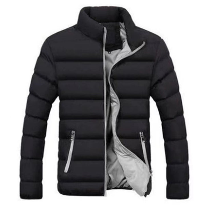 Men's quilted thermal jacket with high stand-up collar and water-repellent outer shell Mune Fashion