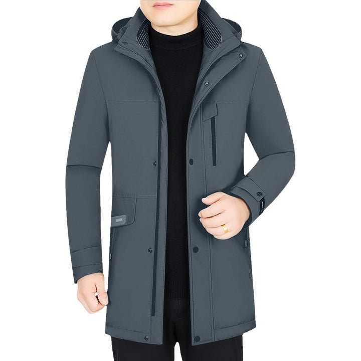 Men's Water-Repellent Parka with Removable Hood and Integrated Smartphone Inner Pocket Mune Fashion