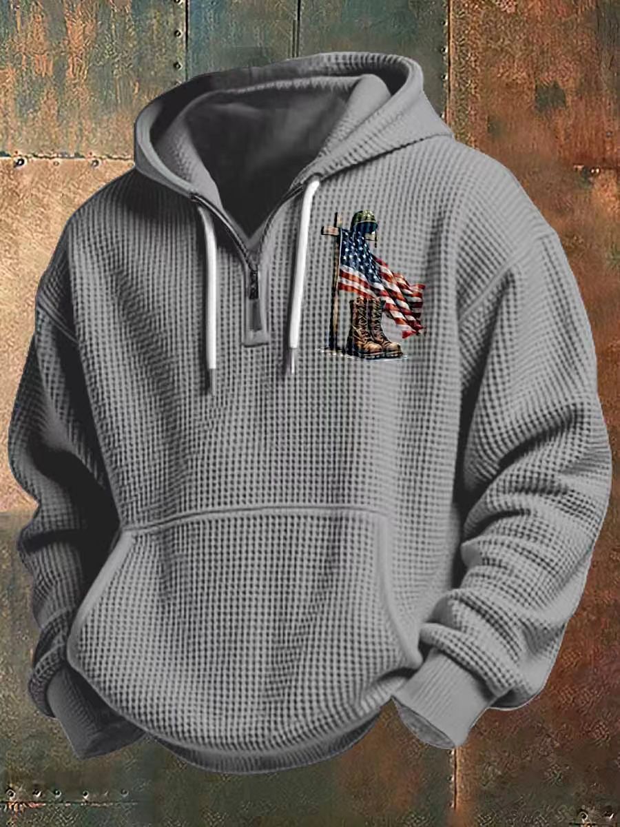 Men's hoodie with American flag design Mune Fashion