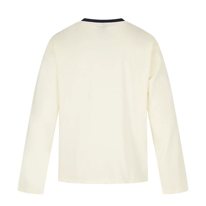 Women's long-sleeve shirt with vintage illustration, contrast collar and relaxed fit Mune Fashion