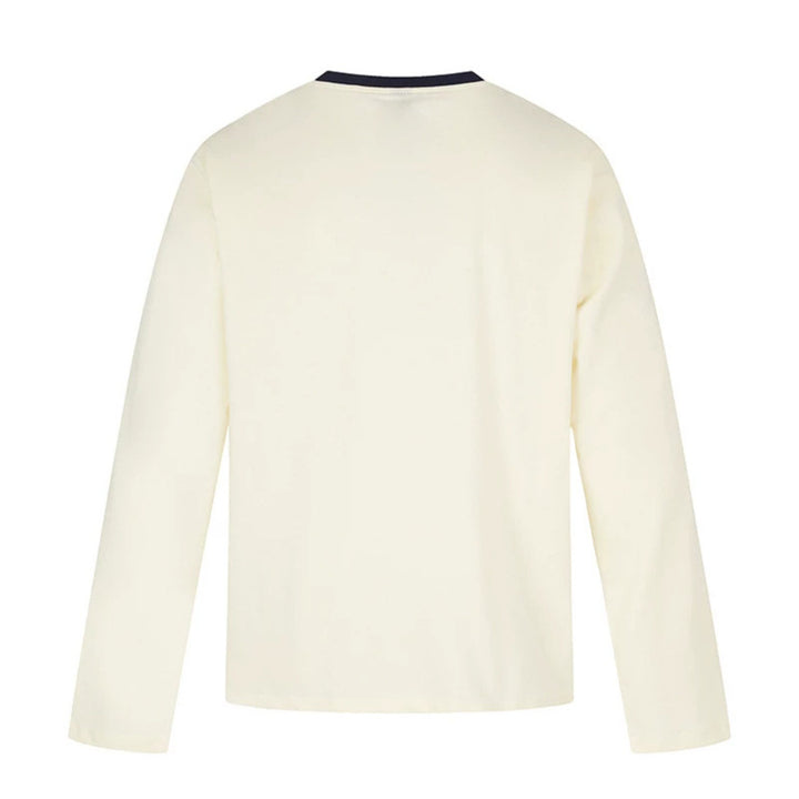 Women's long-sleeve shirt with vintage illustration, contrast collar and relaxed fit Mune Fashion