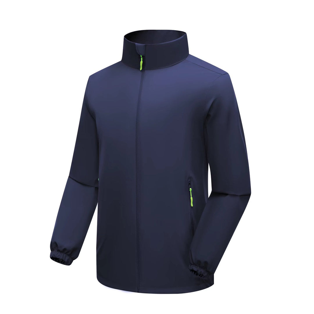 Men's Windproof Softshell Jacket with High Stand-Up Collar and Zipper Pockets Mune Fashion