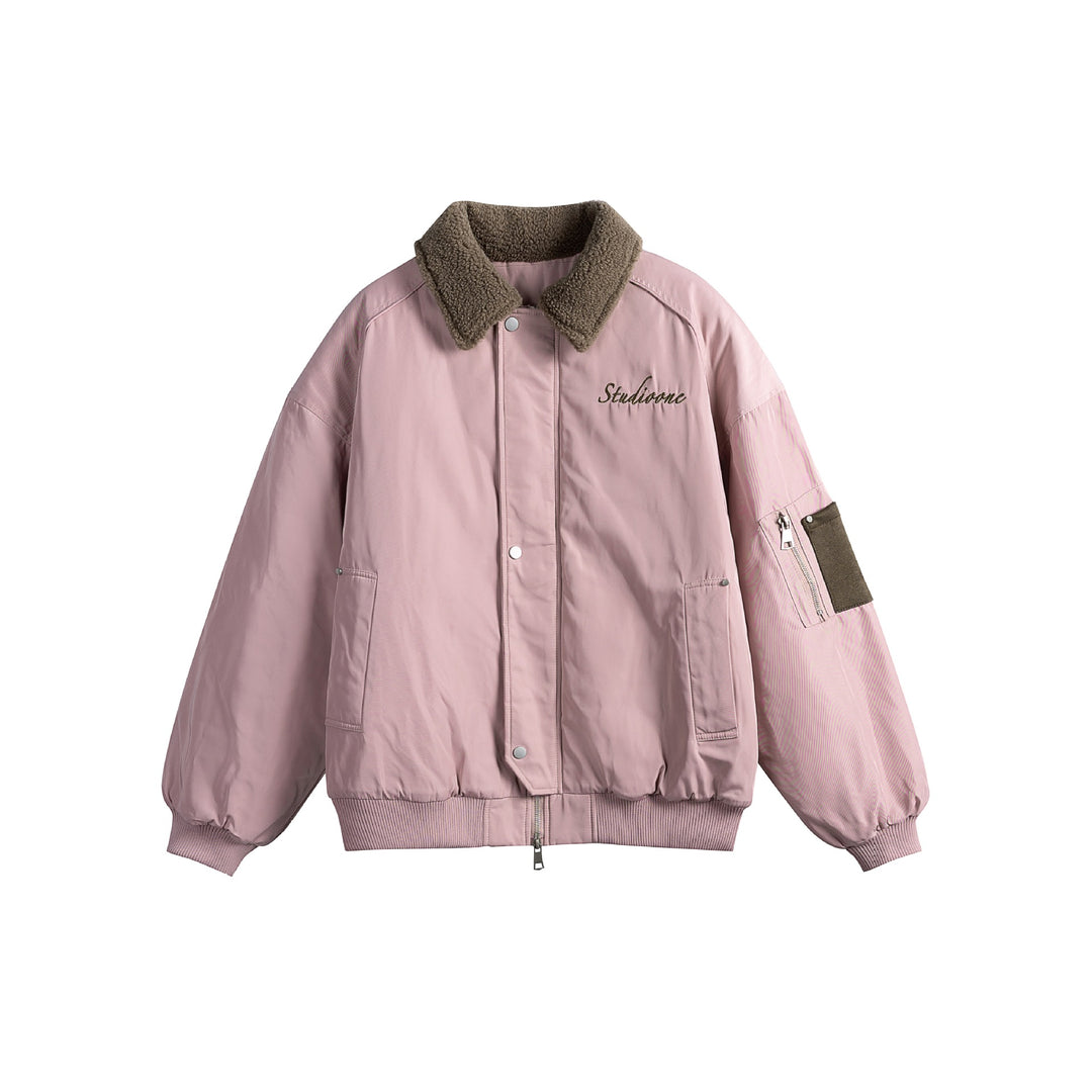 Unisex Padded Bomber Jacket with Teddy Collar and Utility Arm Pocket Mune Fashion