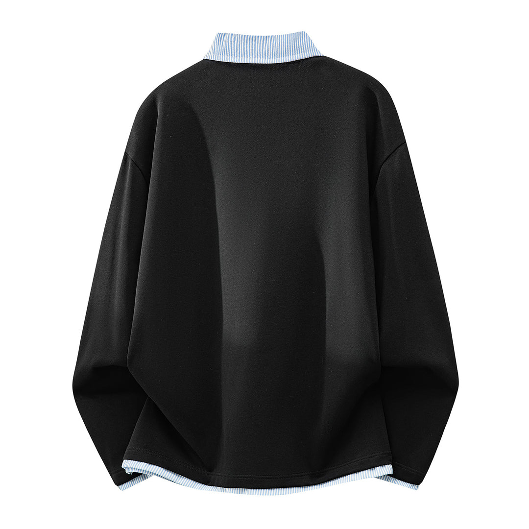 Unisex Oversized Sweatshirt with integrated shirt collar and V-neck detail Mune Fashion