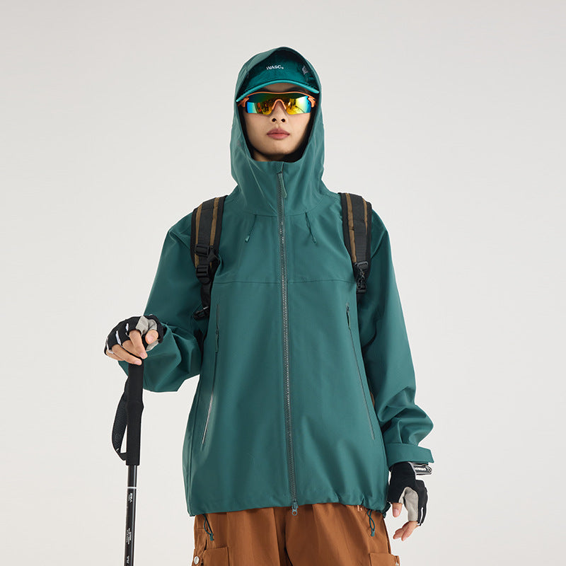 Men's Waterproof Softshell Outdoor Jacket with Adjustable Hood and Breathable Membrane Mune Fashion