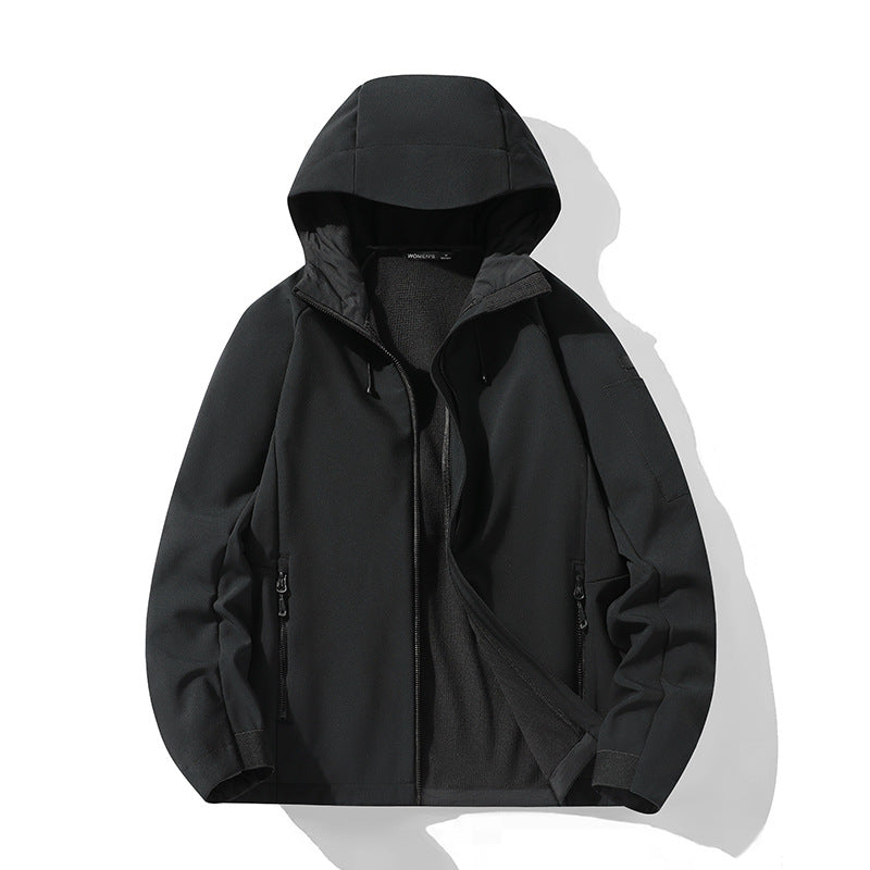 Women's softshell jacket with hood and fleece lining, windproof water-repellent Mune Fashion