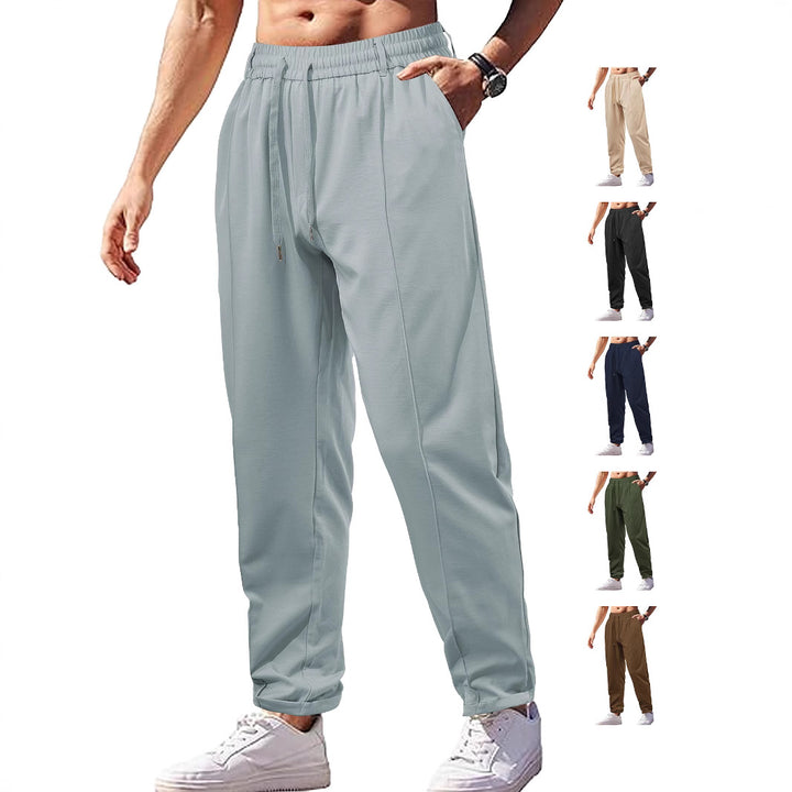 Women's Light Relaxed Trousers with Elastic Waistband, Straight Cut & Sewn-on Back Pocket Mune Fashion