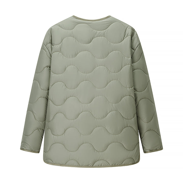 Women’s Longline Padded Jacket with Oversized Silhouette and Snap Button Closure Mune Fashion