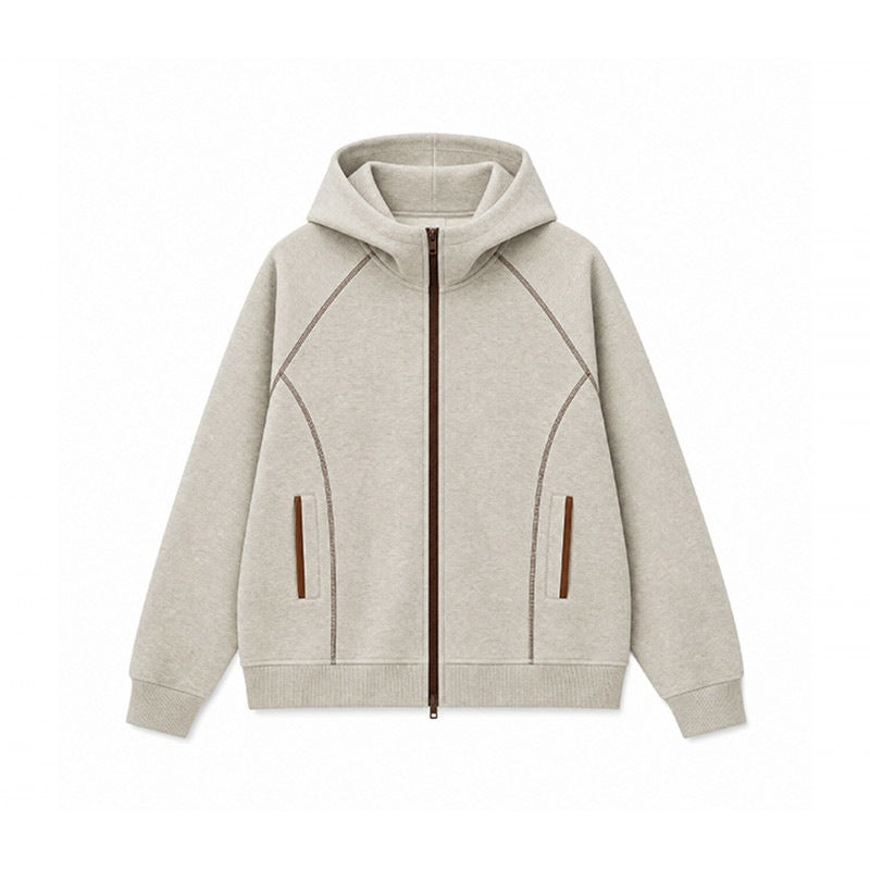 Men's sporty hooded sweatshirt jacket with contrast zipper and ergonomic seams Mune Fashion