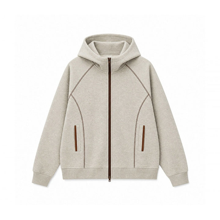 Men's sporty hooded sweatshirt jacket with contrast zipper and ergonomic seams Mune Fashion