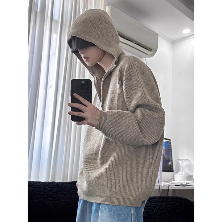 Men's Cozy Chunky Knit Sweater with Zipper Mune Fashion