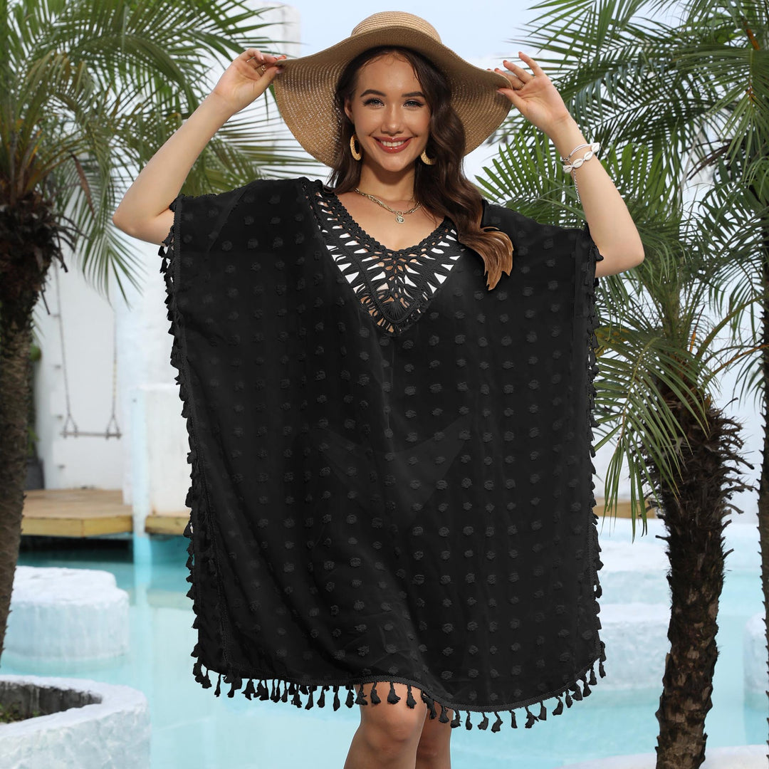 Women elegant festival beach cover-up with fringes Mune Fashion
