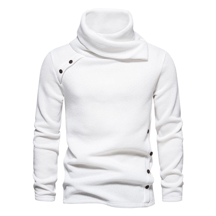 Men's knitted sweater with a large shawl collar, asymmetrical button placket and slim silhouette Mune Fashion