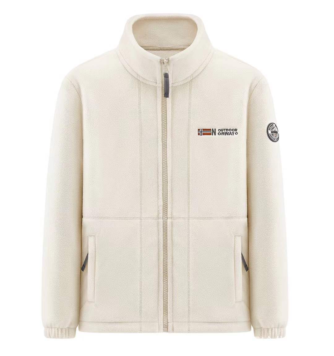 Men's fleece jacket with stand-up collar, full-length zipper, and teddy inner lining Mune Fashion