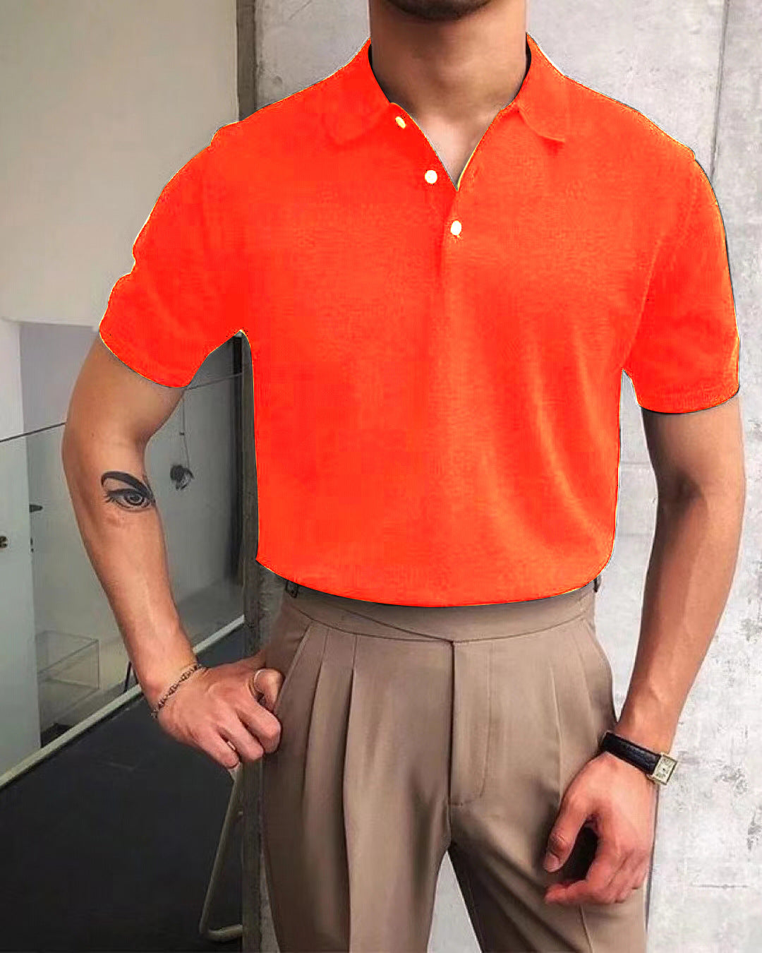 Men's nano Premium fine knit polo shirt with open shirt collar and subtle button placket Mune Fashion