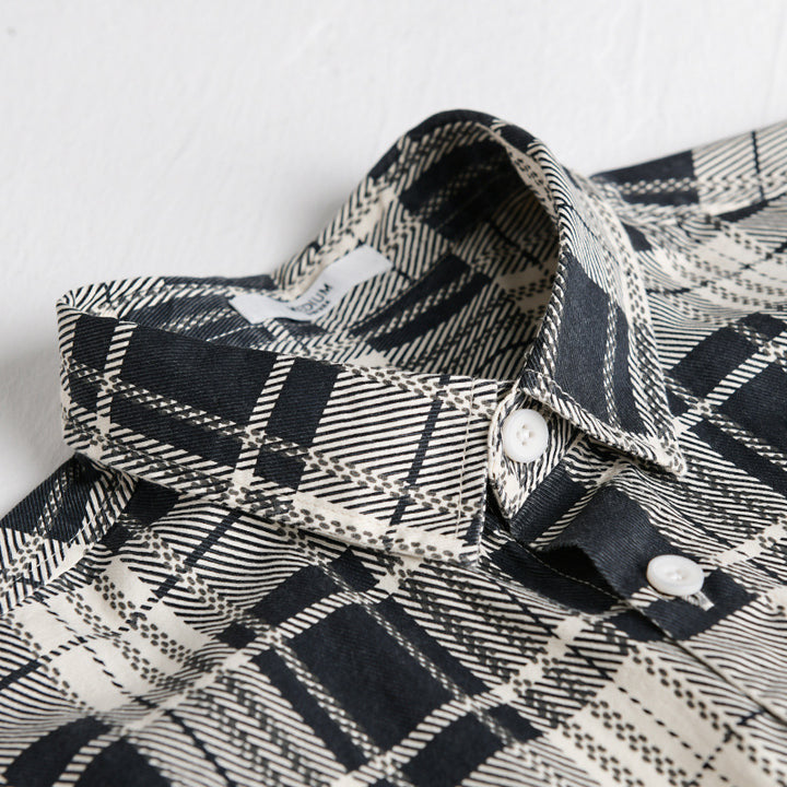 Men's Rustic Check Over Shirt made of soft cotton flannel with a patch chest pocket Mune Fashion