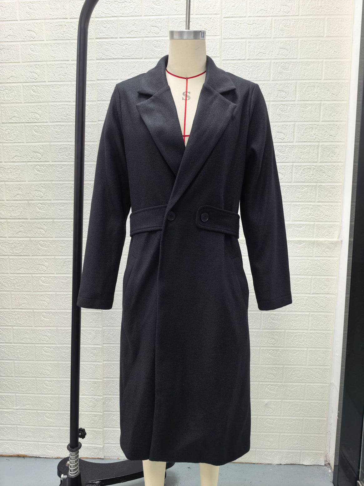 Women Longline Coat with Lapel Collar and Flap Pocket Detail Mune Fashion