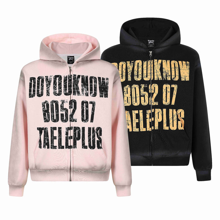 Unisex hooded jacket with full zip, large typo print and kangaroo pocket Mune Fashion