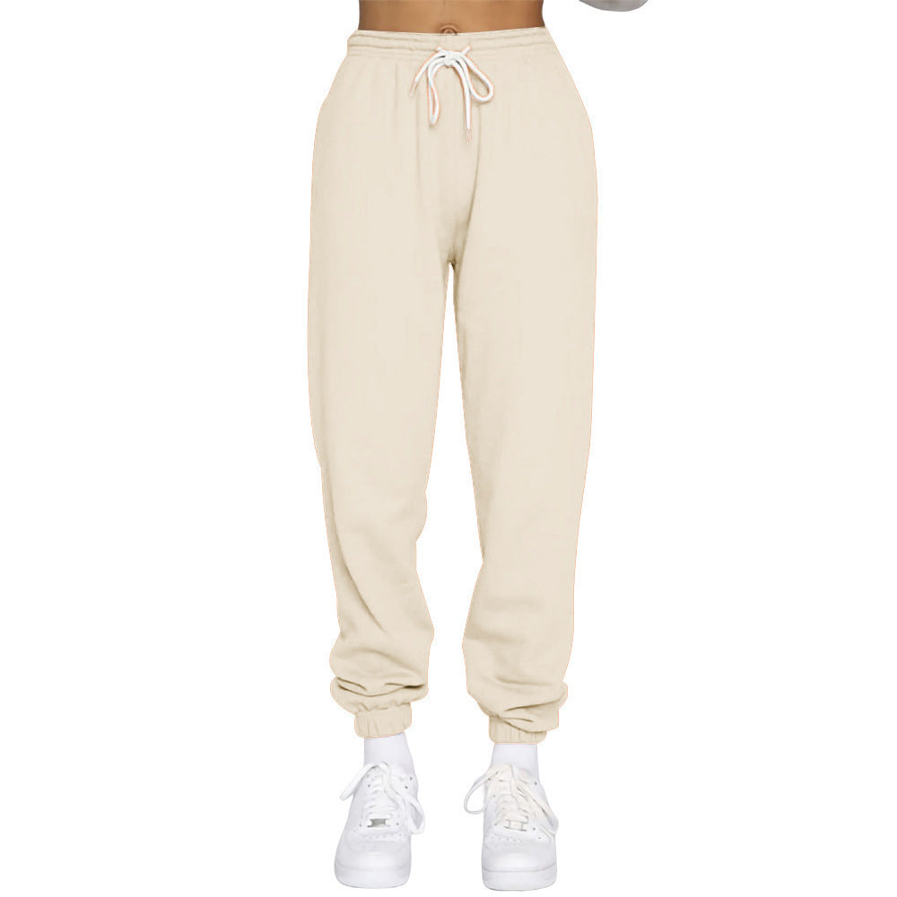 Women nan High-Waist Relax-Jogging Pants with elastic comfort waistband, drawstring and ribbed ankle cuffs Mune Fashion