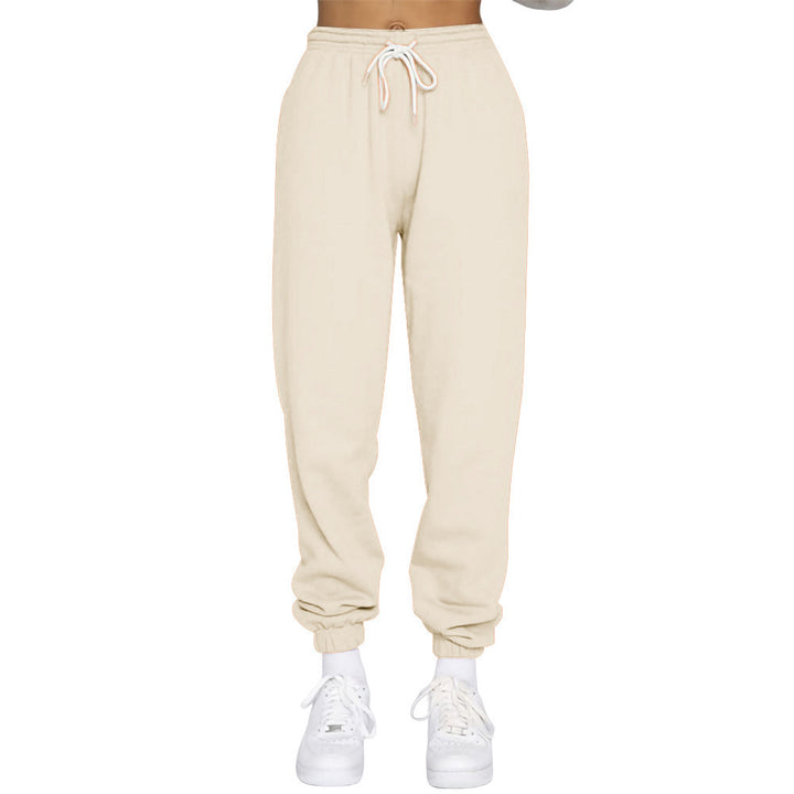 Women nan High-Waist Relax-Jogging Pants with elastic comfort waistband, drawstring and ribbed ankle cuffs Mune Fashion