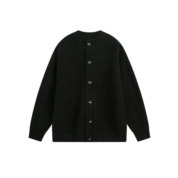 Unisex Chunky Knit Cardigan with Pearl Pattern and Full Button Placket Mune Fashion