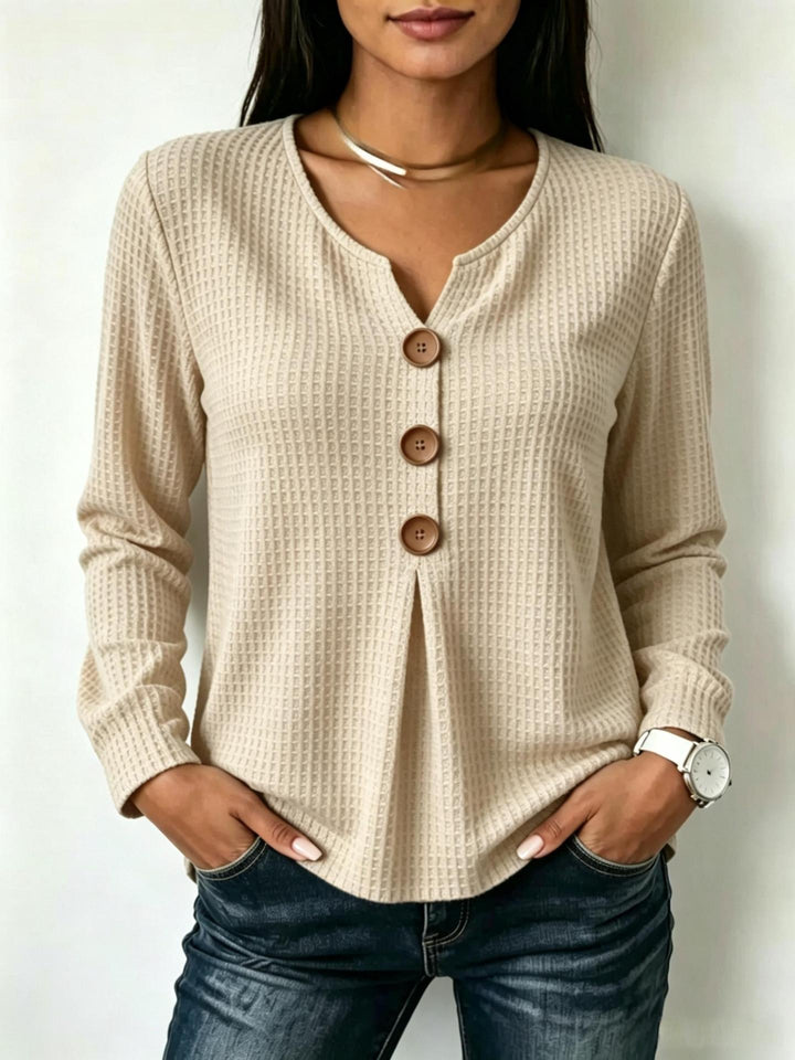 Women's Stylish Long Sleeve Shirt with Button Details Mune Fashion