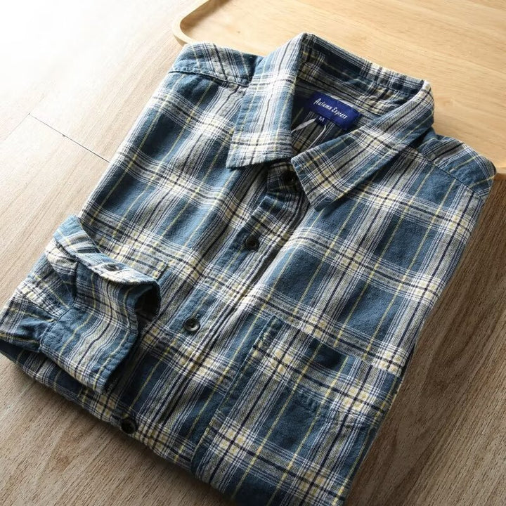Men's Checked Flannel Shirt with Chest Pockets and Regular Fit Mune Fashion
