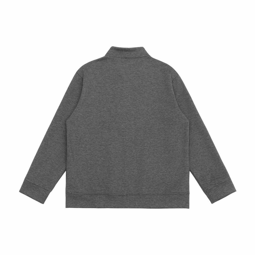 Men's sweatshirt jacket with stand-up collar, continuous zipper, and contrast sleeve inserts Mune Fashion