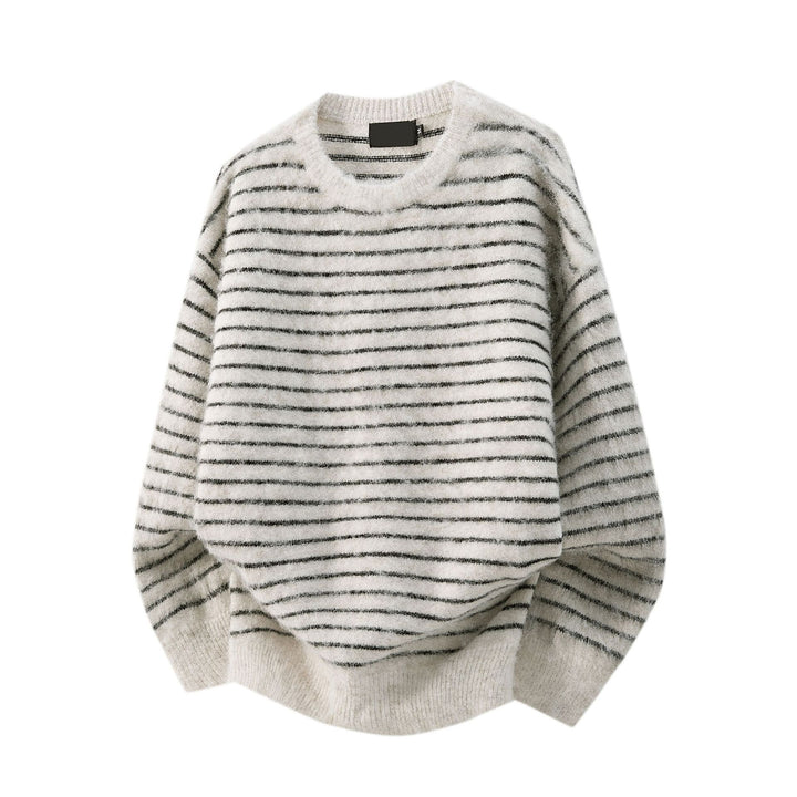 Women Casual Knit Sweater with Stripes Mune Fashion