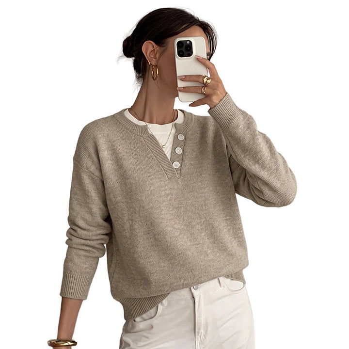 Women's Cozy Sweater with Button Details Mune Fashion