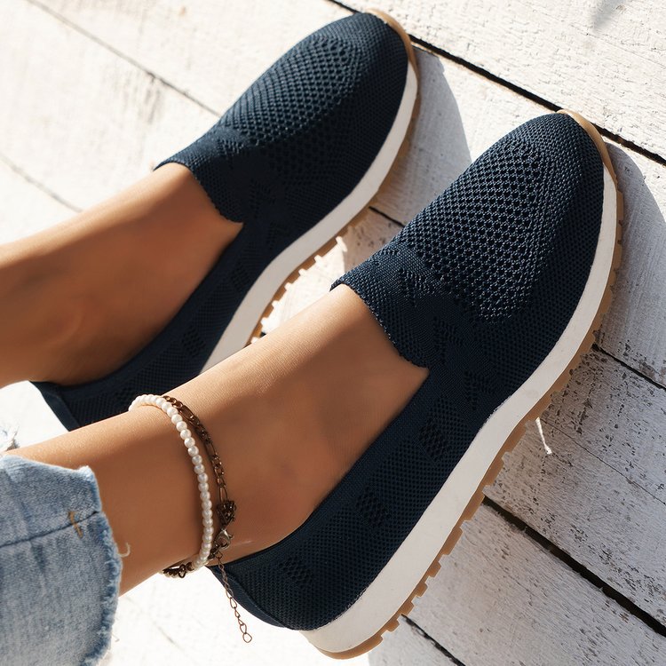 Women Breathable Knit Slippers with Memory Footbed and Non-Slip Sole Mune Fashion