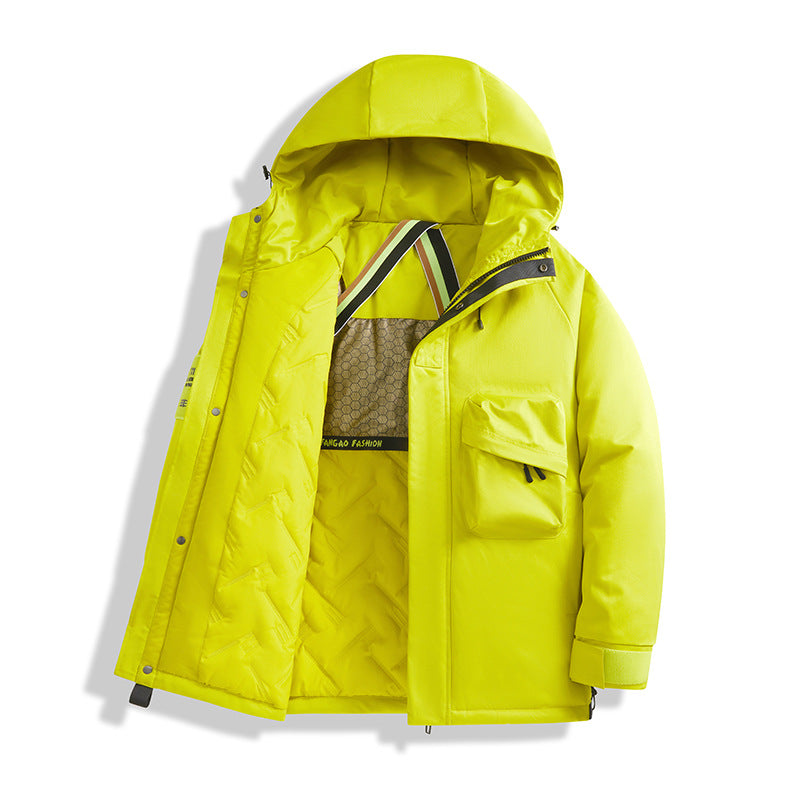 Men's Technical Utility Parka with Hood, multifunctional Front Pockets and Thermal Lining Mune Fashion