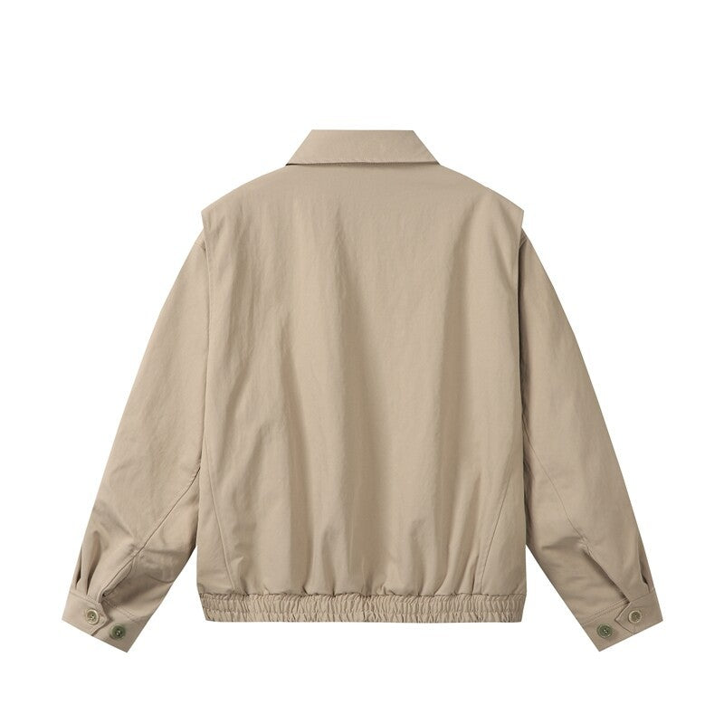 Unisex Lightweight Oversized Transitional Bomber Jacket with Shirt Collar and Elastic Hem Mune Fashion