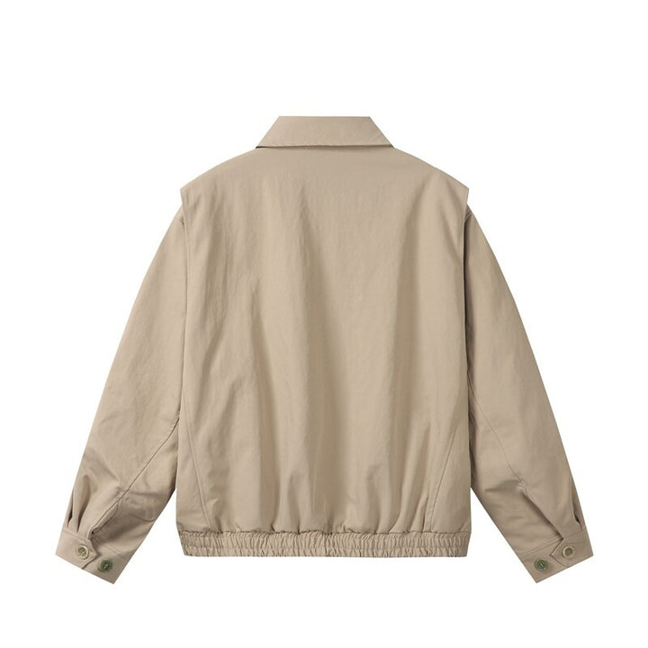 Unisex Lightweight Oversized Transitional Bomber Jacket with Shirt Collar and Elastic Hem Mune Fashion
