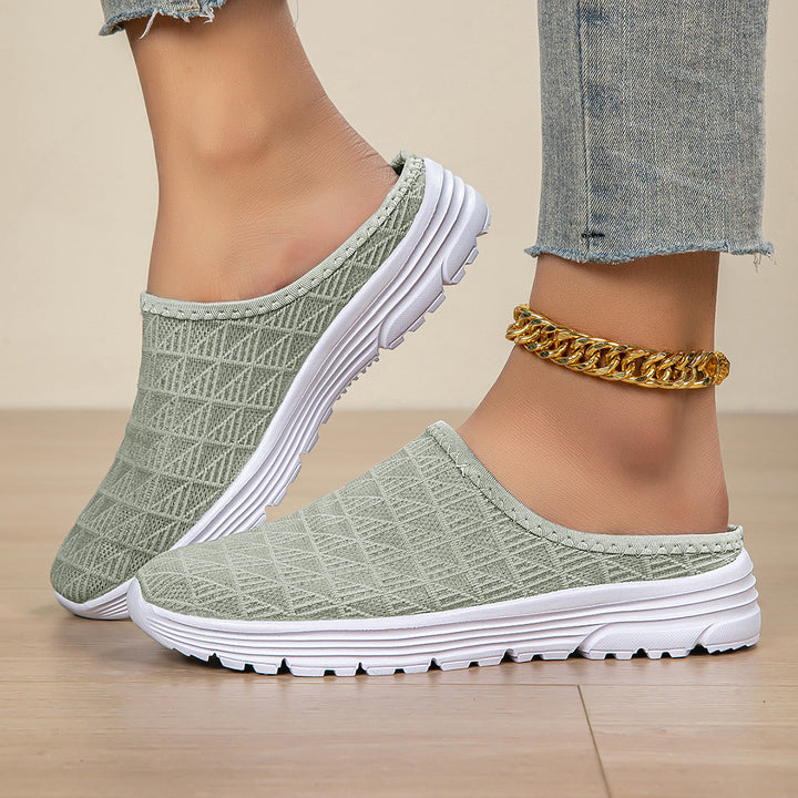 Ladies' breathable mesh slippers with diamond-structured upper and cushioned lightweight sole Mune Fashion
