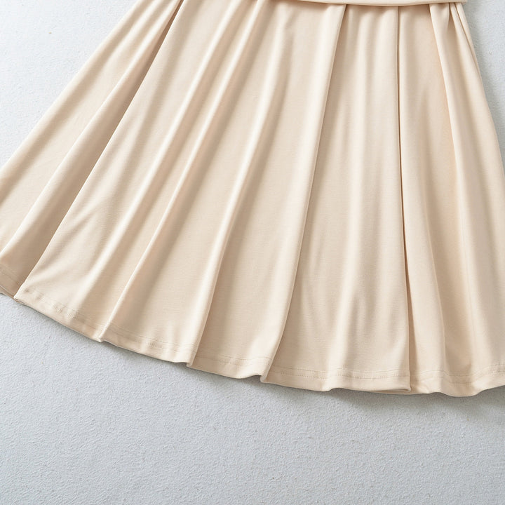 Women Long Jersey Maxi Skirt with Wide Hem and Gently Falling Pleats Mune Fashion