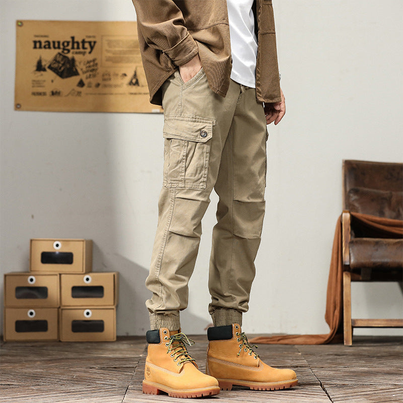 Herren Funktionale Cargo-Joggerhose im Urban-Workwear-Stil mit Kordelbund und Klapptaschen Mune Fashion