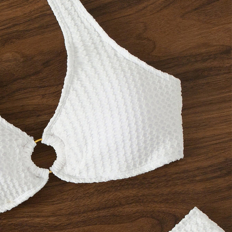 Women's triangle bikini with refined ring detail and distinctive textured design Mune Fashion