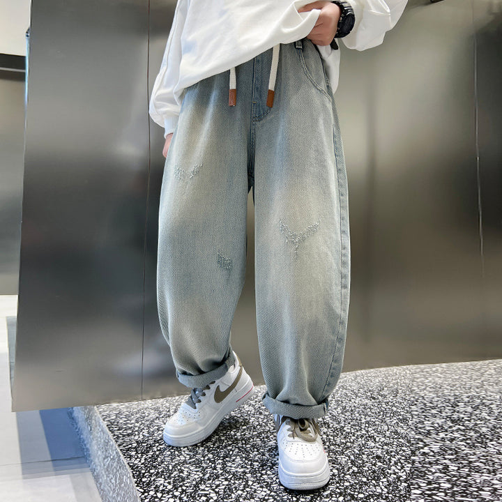 Men's casual baggy jeans with color contrasts Mune Fashion