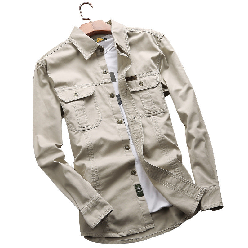 Men's versatile canvas overshirt with flap chest pockets, reinforced seams, and regular fit Mune Fashion