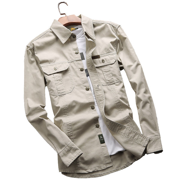 Men's versatile canvas overshirt with flap chest pockets, reinforced seams, and regular fit Mune Fashion