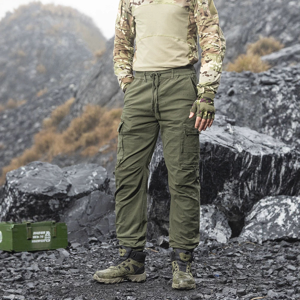 Men's Tactical Utility Cargo Pants in Jogger Cut with Reinforced Knees, Elastic Comfort Waistband and Organizer Pockets Mune Fashion