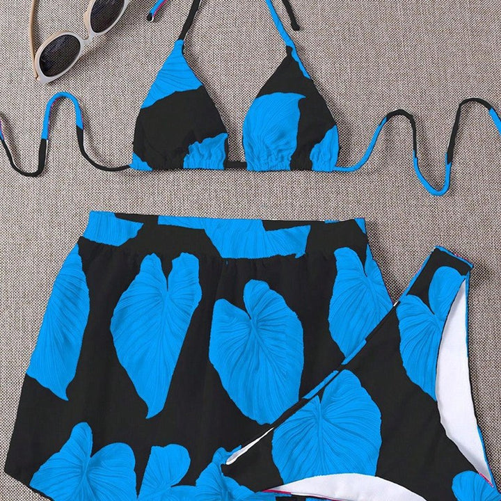 Women's Bikini Set with Fashionable Skirt and Triangle Top Mune Fashion
