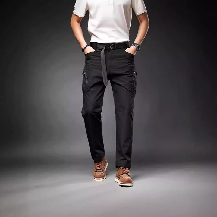 Men's Technical Trekking Pants with Water-Repellent Surface, Ergonomic Knee Inserts, and Multi-Pockets Mune Fashion